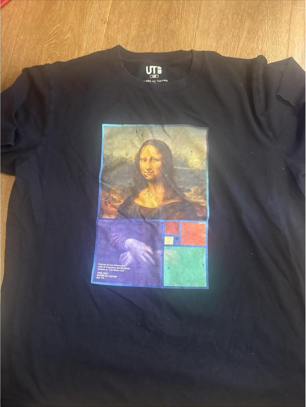 Uniqlo x Musee Du Louvre x Peter Saville Size Small Black Cotton Mona Lisa Tee